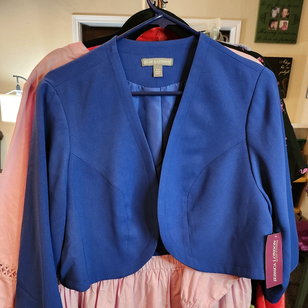 Jessica London Royal Blue Cropped Jacket